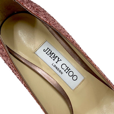 未使用 ジミーチュウ JIMMY CHOO LOVE 85 パンプス パーティーシューズ 靴 シューズ メタルヒール グリッター ピンク