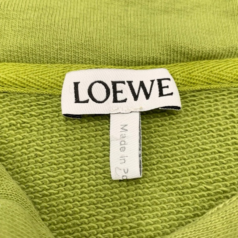 ロエベ LOEWE トップス コットン グリーン ブラウン パーカー フーディ ロゴ ショート丈