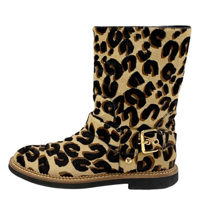 Louis Vuitton LOUIS VUITTON Boots, Short Boots, Shoes, Harako, Brown, Ankle Boots, Leopard, Belt