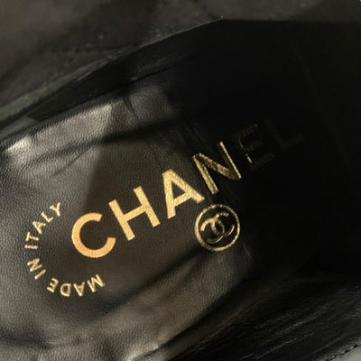 シャネル CHANEL ブーツ ショートブーツ 靴 シューズ レザー ブラック 黒 ブーティ ココマーク マトラッセ