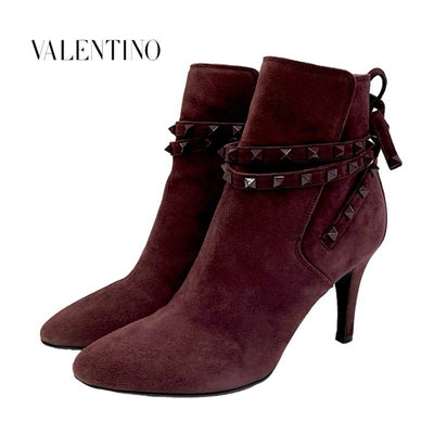 Valentino Boots, Short Boots, Shoes, Suede, Brown, Rock Studs