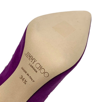 ジミーチュウ JIMMY CHOO ROMY 100 パンプス 靴 シューズ スエード パープル シルバー スター スタッズ