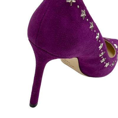 ジミーチュウ JIMMY CHOO ROMY 100 パンプス 靴 シューズ スエード パープル シルバー スター スタッズ