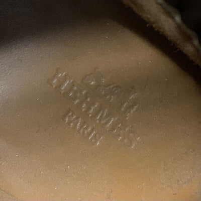 エルメス HERMES ブーツ ショートブーツ ソックスブーツ 靴 シューズ スエード ファブリック バイカラー キャメル ブラウン