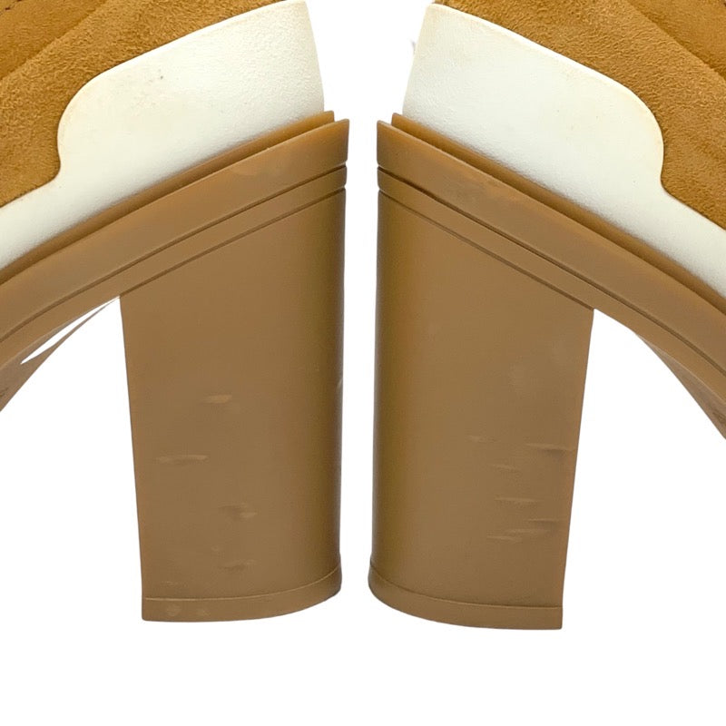 エルメス HERMES ブーツ ショートブーツ ソックスブーツ 靴 シューズ スエード ファブリック バイカラー キャメル ブラウン