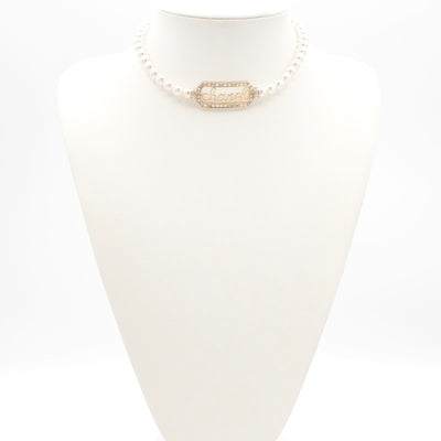 シャネル CHANEL ネックレス チョーカー ゴールド ココマーク ロゴ パール ラインストーン