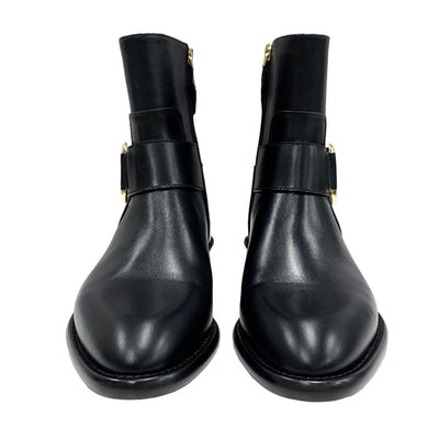 未使用 ルイヴィトン LOUIS VUITTON ウエストサイドライン ブーツ ショートブーツ アンクルブーツ チェーン レザー ブラック