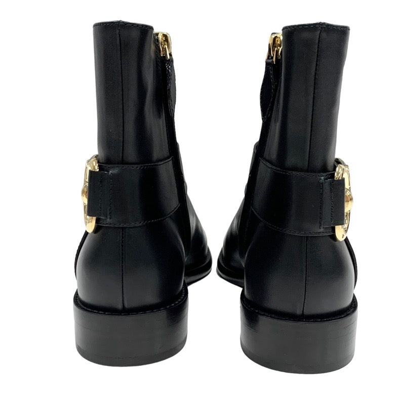 未使用 ルイヴィトン LOUIS VUITTON ウエストサイドライン ブーツ ショートブーツ アンクルブーツ チェーン レザー ブラック