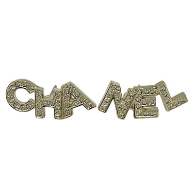 シャネル CHANEL ピアス イヤリング ゴールド ロゴ ラインストーン