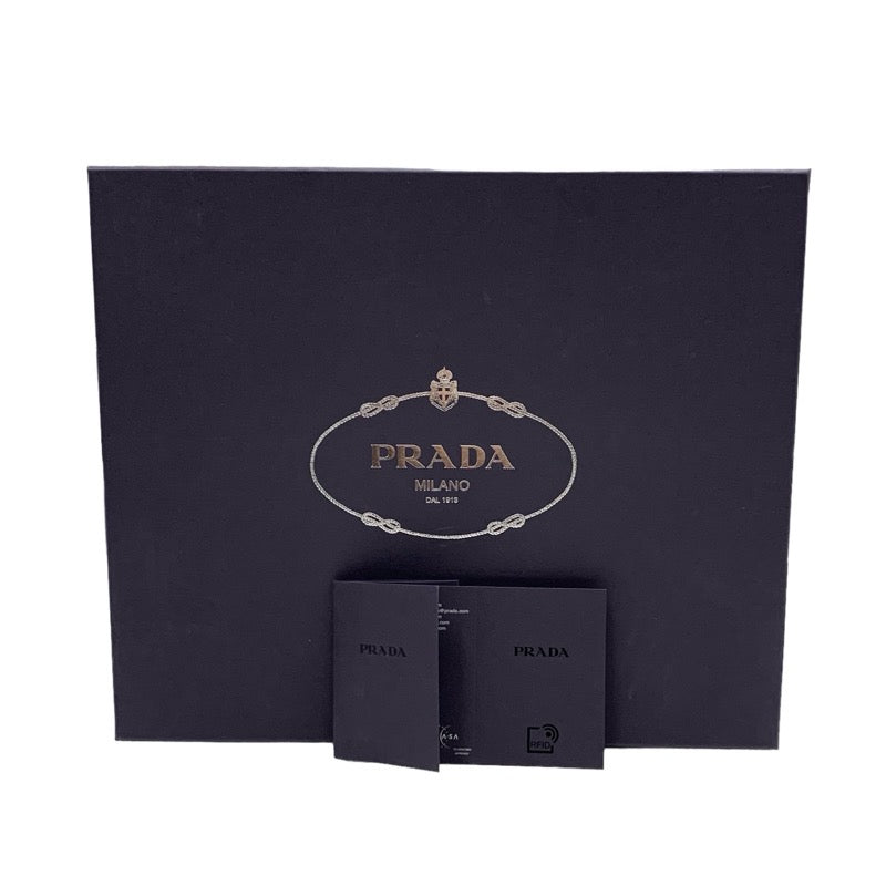 未使用 プラダ PRADA スニーカー 靴 シューズ ロゴ ナイロン ブラック ホワイト