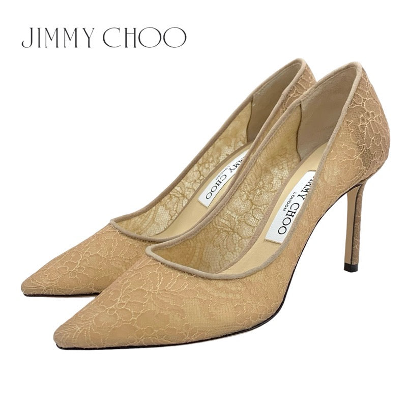 ジミーチュウ JIMMY CHOO ROMY 85 パンプス 靴 シューズ レース ベージュ