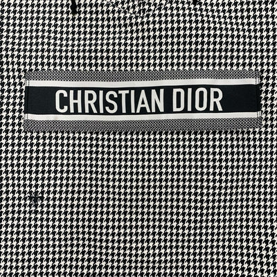 クリスチャンディオール CHRISTIAN DIOR アノラック トップス パーカーフーディ ロゴ ハーフジップ 千鳥格子 長袖 ブラック ホワイト