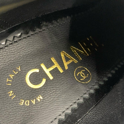 シャネル CHANEL ブーツ ショートブーツ 靴 シューズ レザー パテント ブラック 黒 ココマーク ブーティ