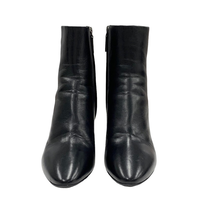 Saint Laurent boots, short boots, shoes, leather, black, YSL logo