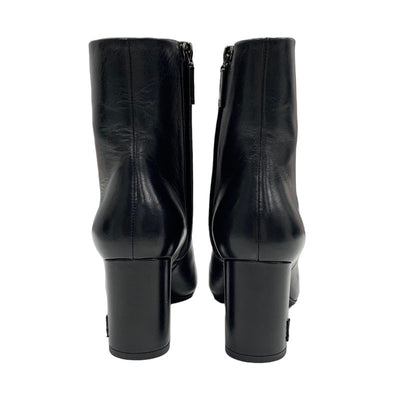 Saint Laurent boots, short boots, shoes, leather, black, YSL logo