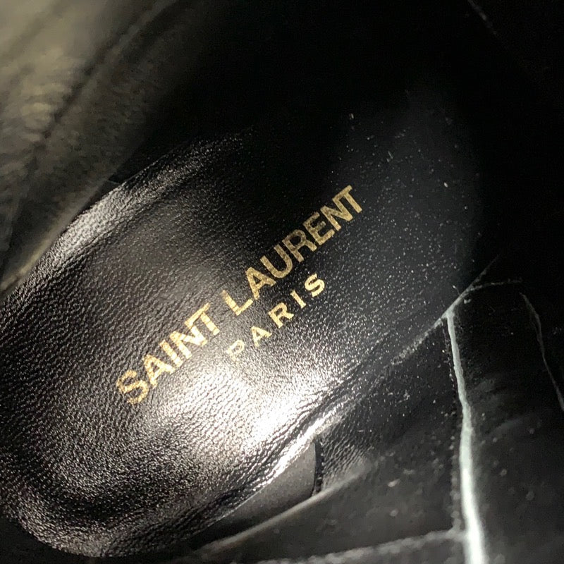 Saint Laurent boots, short boots, shoes, leather, black, YSL logo