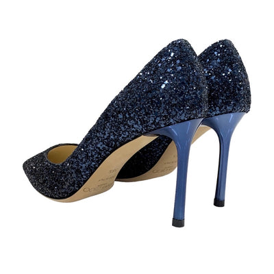 Jimmy Choo JIMMY CHOO Pumps Shoes Glitter Black Blue Gradient Metal Heel Party Shoes