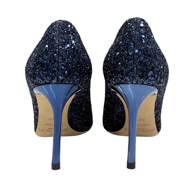 Jimmy Choo JIMMY CHOO Pumps Shoes Glitter Black Blue Gradient Metal Heel Party Shoes