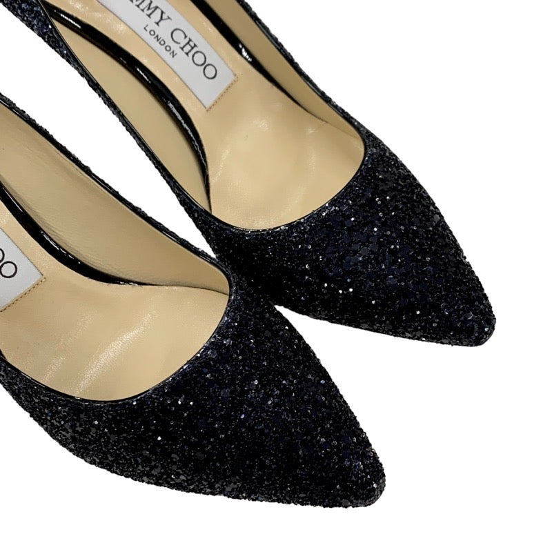 Jimmy Choo JIMMY CHOO Pumps Shoes Glitter Black Blue Gradient Metal Heel Party Shoes