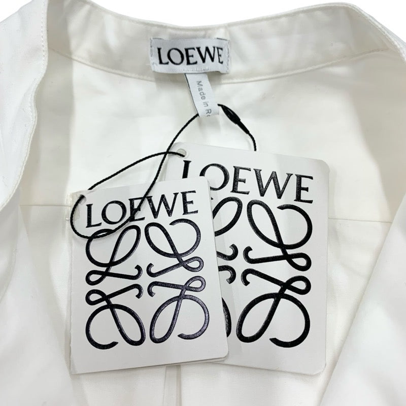 ロエベ LOEWE ワンピース コットン ホワイト 未使用 シャツワンピース ノースリーブ