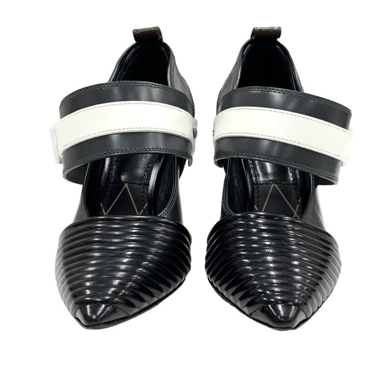 ルイヴィトン LOUIS VUITTON パンプス 靴 シューズ レザー ブラック ホワイト グレー 黒 モノグラム ロゴ ガラスレザー