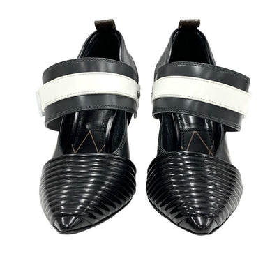 ルイヴィトン LOUIS VUITTON パンプス 靴 シューズ レザー ブラック ホワイト グレー 黒 モノグラム ロゴ ガラスレザー