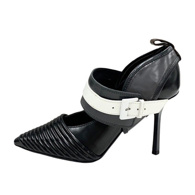 ルイヴィトン LOUIS VUITTON パンプス 靴 シューズ レザー ブラック ホワイト グレー 黒 モノグラム ロゴ ガラスレザー