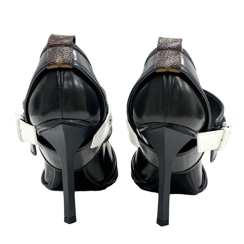 ルイヴィトン LOUIS VUITTON パンプス 靴 シューズ レザー ブラック ホワイト グレー 黒 モノグラム ロゴ ガラスレザー