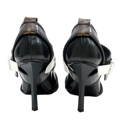 ルイヴィトン LOUIS VUITTON パンプス 靴 シューズ レザー ブラック ホワイト グレー 黒 モノグラム ロゴ ガラスレザー