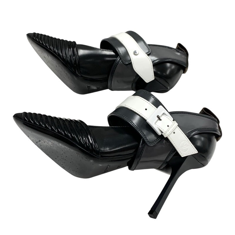 ルイヴィトン LOUIS VUITTON パンプス 靴 シューズ レザー ブラック ホワイト グレー 黒 モノグラム ロゴ ガラスレザー