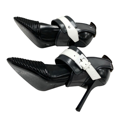 ルイヴィトン LOUIS VUITTON パンプス 靴 シューズ レザー ブラック ホワイト グレー 黒 モノグラム ロゴ ガラスレザー