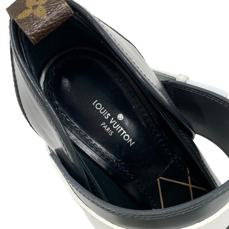 ルイヴィトン LOUIS VUITTON パンプス 靴 シューズ レザー ブラック ホワイト グレー 黒 モノグラム ロゴ ガラスレザー