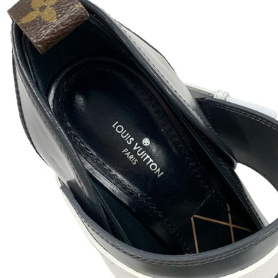 ルイヴィトン LOUIS VUITTON パンプス 靴 シューズ レザー ブラック ホワイト グレー 黒 モノグラム ロゴ ガラスレザー