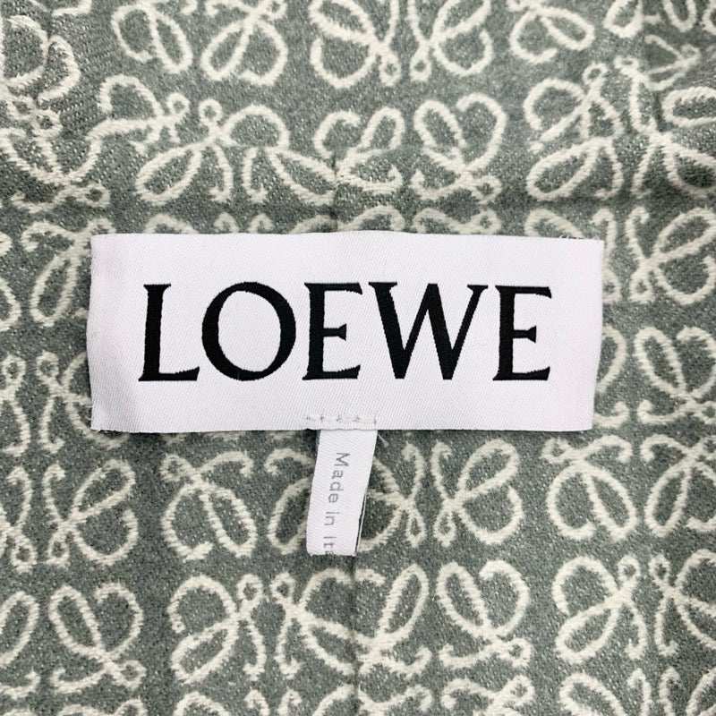 ロエベ LOEWE アウター ロングコート ラップコート アナグラム ロゴ ウール カーキ