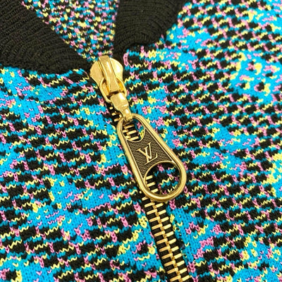 ルイヴィトン LOUIS VUITTON アウター ジャケット ブルゾン モノグラム ジップアップ ブラック ブルー