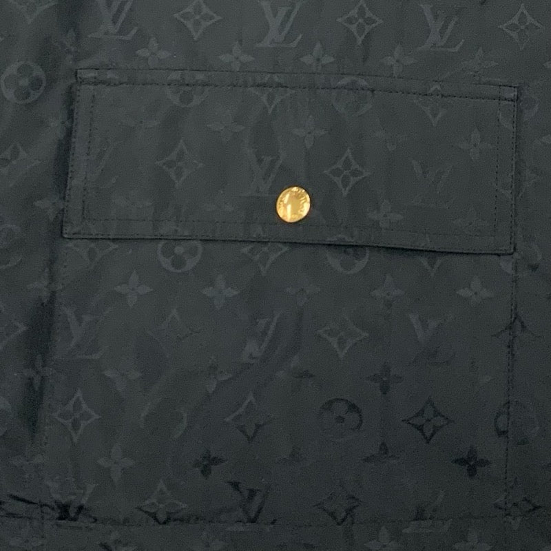 ルイヴィトン LOUIS VUITTON アウター ブラック ゴールド モノグラム ジップアップ ポンチョ コート