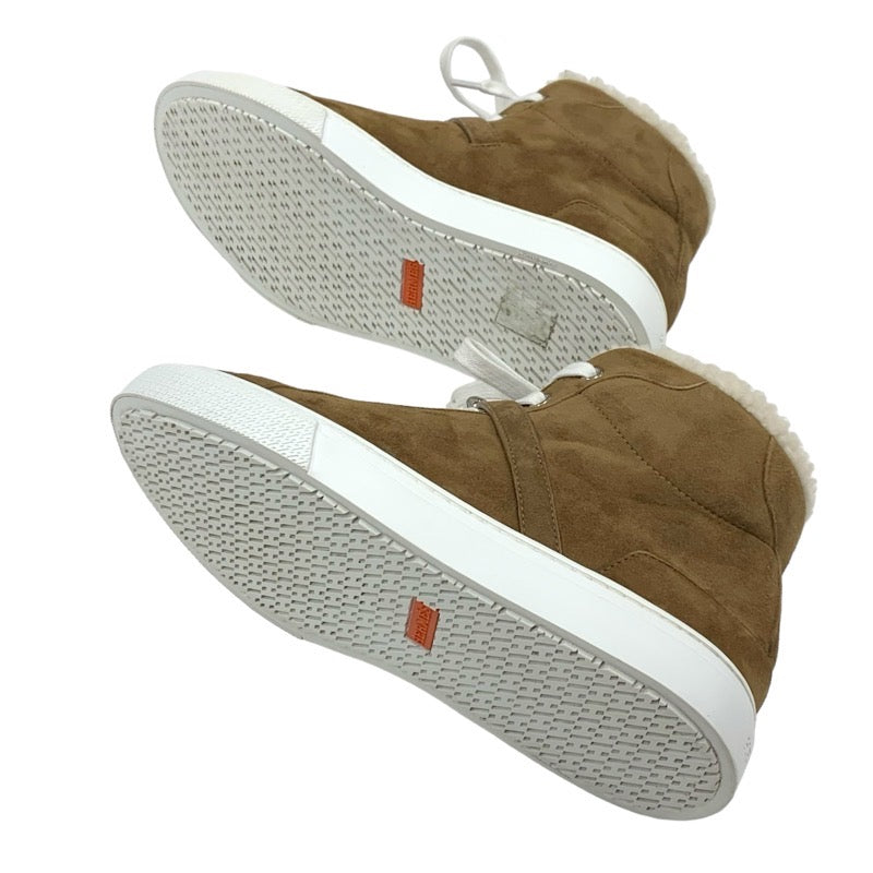 Hermes Daydream sneakers, shoes, suede, sheepskin, brown, silver, high-cut sneakers, Kelly hardware