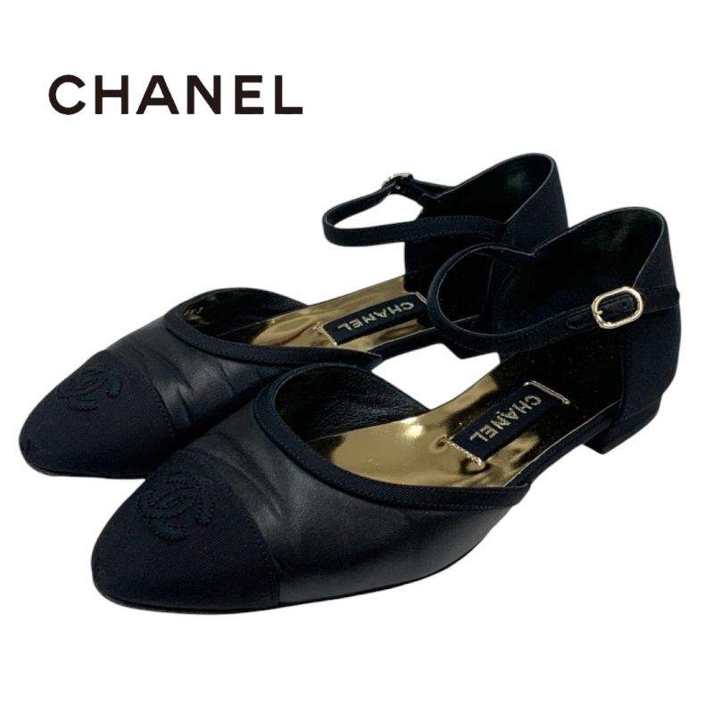 シャネル CHANEL パンプス 靴 シューズ ラムスキン ファブリック