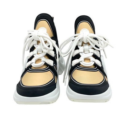 ルイヴィトン LOUIS VUITTON アークライトライン スニーカー 靴 シューズ ファブリック ベージュ ブラック LVロゴ