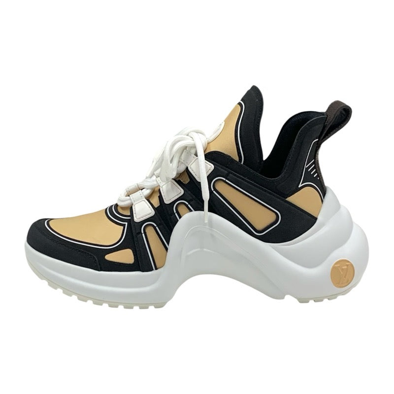 ルイヴィトン LOUIS VUITTON アークライトライン スニーカー 靴 シューズ ファブリック ベージュ ブラック LVロゴ