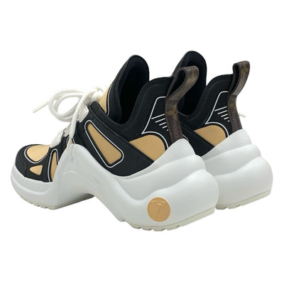 ルイヴィトン LOUIS VUITTON アークライトライン スニーカー 靴 シューズ ファブリック ベージュ ブラック LVロゴ