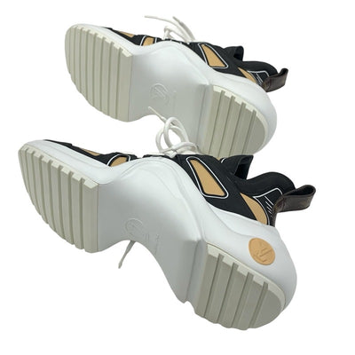 ルイヴィトン LOUIS VUITTON アークライトライン スニーカー 靴 シューズ ファブリック ベージュ ブラック LVロゴ