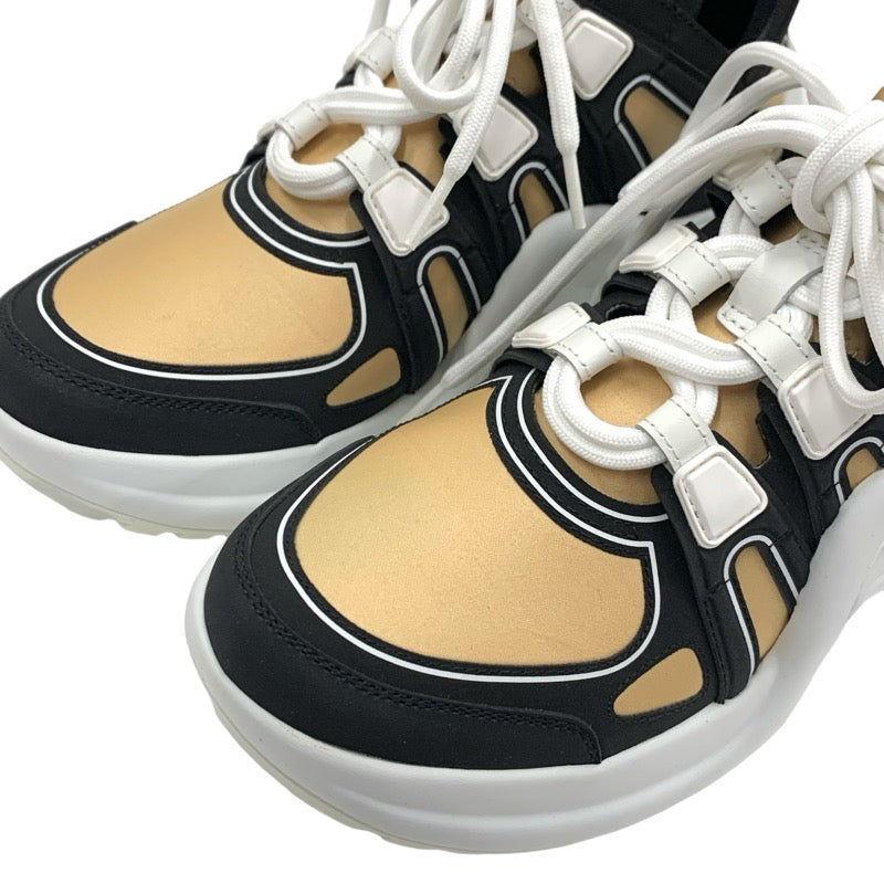 ルイヴィトン LOUIS VUITTON アークライトライン スニーカー 靴 シューズ ファブリック ベージュ ブラック LVロゴ