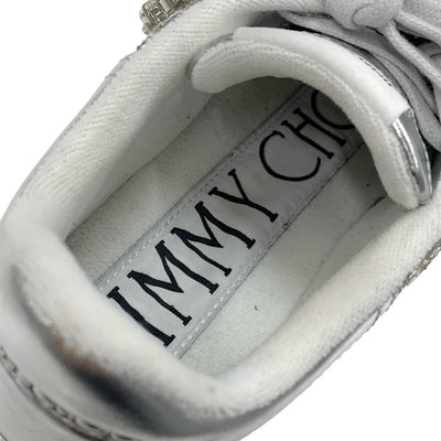 ジミーチュウ JIMMY CHOO OSAKA LACE UP スニーカー 靴 シューズ グリッター レザー シルバー ビジュー ベルト