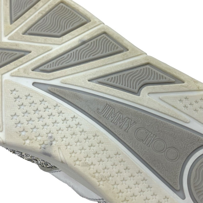 ジミーチュウ JIMMY CHOO OSAKA LACE UP スニーカー 靴 シューズ グリッター レザー シルバー ビジュー ベルト