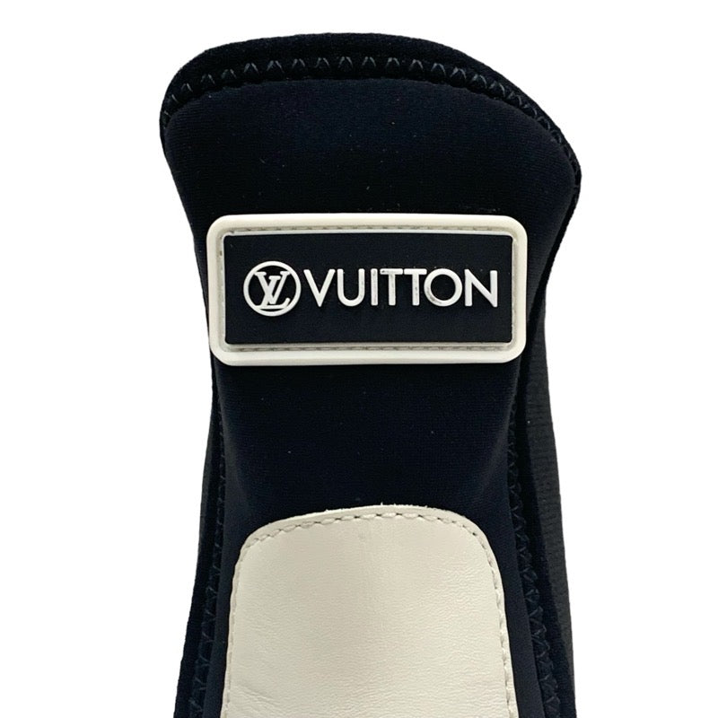 LOUIS VUITTON Bobourg Line Boots Short Boots Shoes Leather Fabric White Black Ankle Boots Side Gore Logo