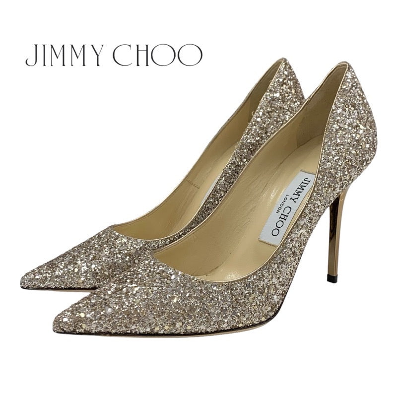 ジミーチュウ JIMMY CHOO ABEL パンプス 靴 シューズ グリッター ゴールド メタルヒール パーティーシューズ