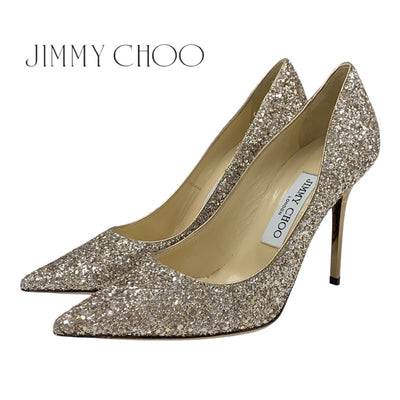 ジミーチュウ JIMMY CHOO ABEL パンプス 靴 シューズ グリッター ゴールド メタルヒール パーティーシューズ