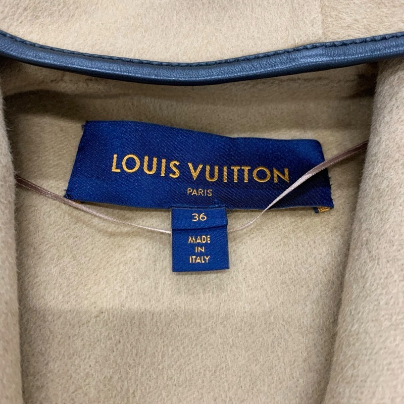 ルイヴィトン LOUIS VUITTON アウター ベージュ ブラック コート ロゴ ポンチョ ケープ