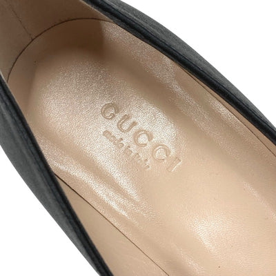 グッチ GUCCI パンプス 靴 シューズ レザー ブラック 黒 未使用 ヒールローファー ホースビット